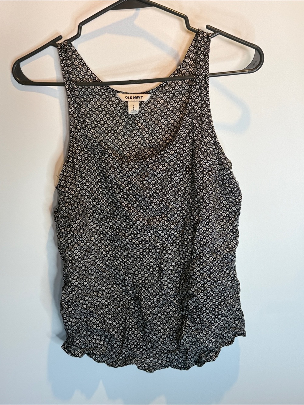 Old Navy Black and White Printed Tank Top Size: S